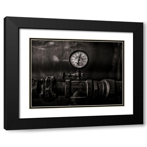Toronto Distillery District Machinery No 1 Black Modern Wood Framed Art Print with Double Matting by Carson, Brian