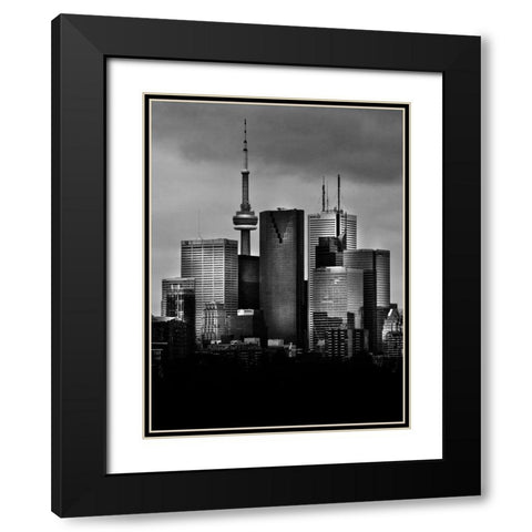 Toronto Skyline No 2 Black Modern Wood Framed Art Print with Double Matting by Carson, Brian