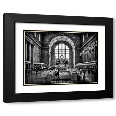 Toronto Union Station Black Modern Wood Framed Art Print with Double Matting by Carson, Brian