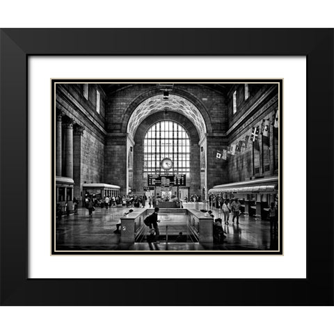 Toronto Union Station Black Modern Wood Framed Art Print with Double Matting by Carson, Brian