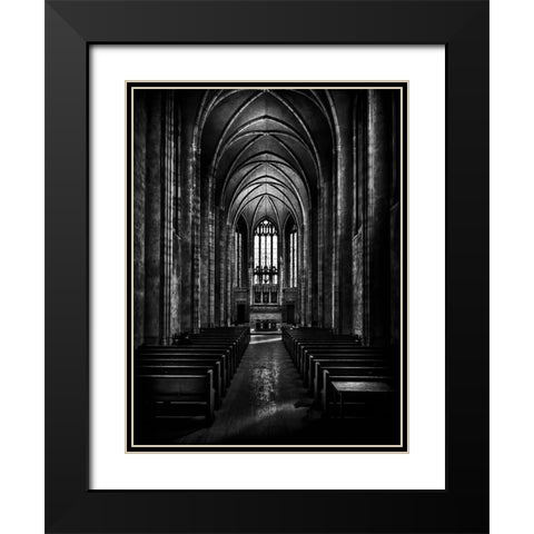 Trinity College Chapel Black Modern Wood Framed Art Print with Double Matting by Carson, Brian