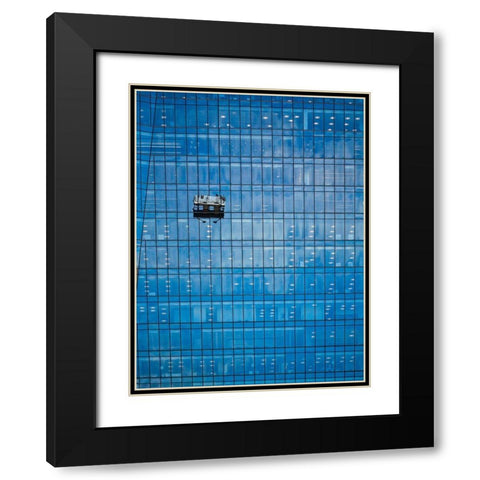Window Washing No 9 Color Black Modern Wood Framed Art Print with Double Matting by Carson, Brian