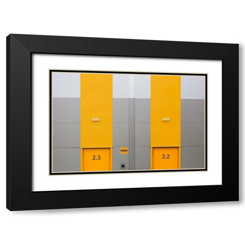Yellow Mirror Black Modern Wood Framed Art Print with Double Matting by Niezen, Jan