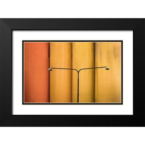 Street lamp Black Modern Wood Framed Art Print with Double Matting by Schuster, Inge