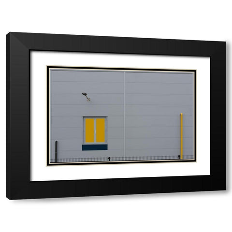 Yellow Window Black Modern Wood Framed Art Print with Double Matting by Niezen, Jan