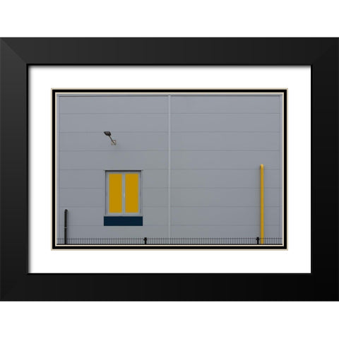 Yellow Window Black Modern Wood Framed Art Print with Double Matting by Niezen, Jan