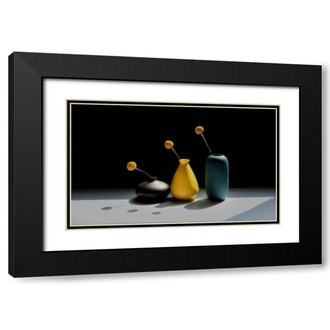 Untitled Black Modern Wood Framed Art Print with Double Matting by Xu, Sheila