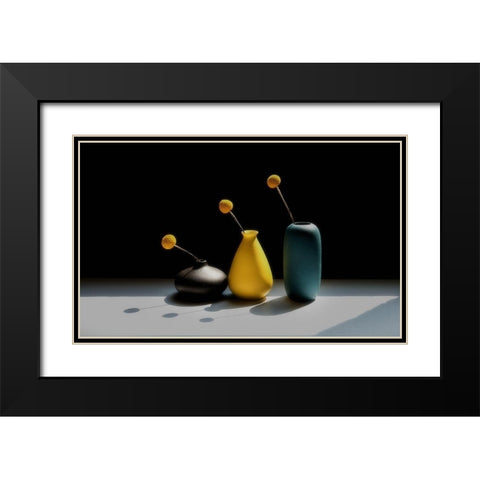 Untitled Black Modern Wood Framed Art Print with Double Matting by Xu, Sheila
