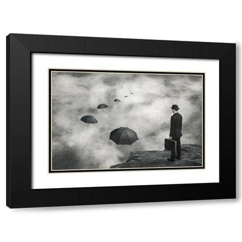 The Road Less Traveled Black Modern Wood Framed Art Print with Double Matting by Villeneuve, Alain
