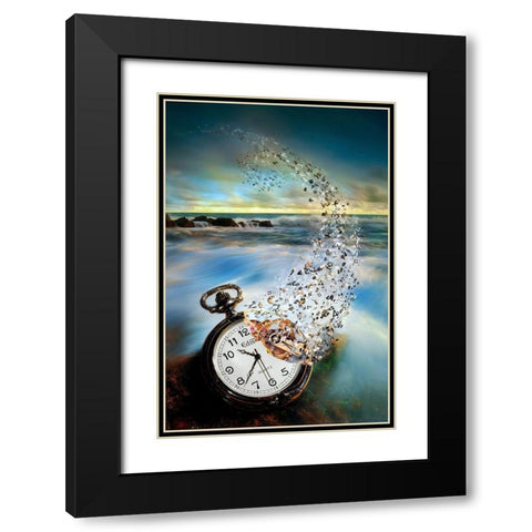 The Vanishing Time Black Modern Wood Framed Art Print with Double Matting by Wijaya, Sandy