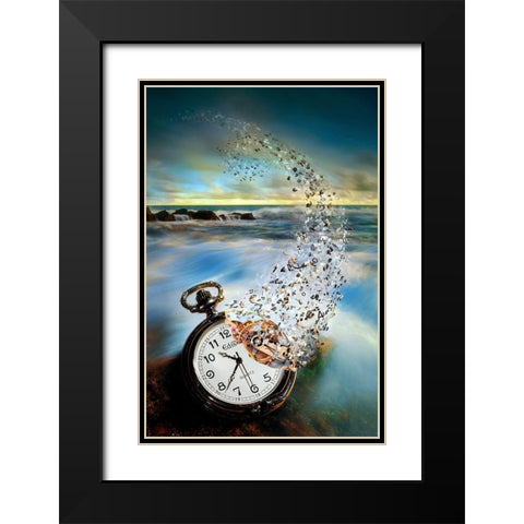 The Vanishing Time Black Modern Wood Framed Art Print with Double Matting by Wijaya, Sandy