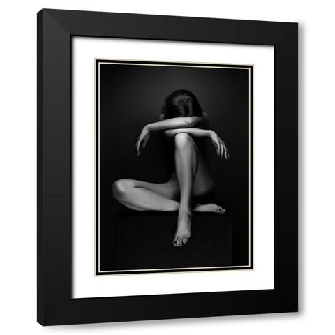 Eszter Black Modern Wood Framed Art Print with Double Matting by Kiss, Jozef