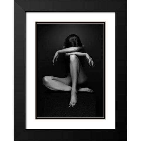 Eszter Black Modern Wood Framed Art Print with Double Matting by Kiss, Jozef