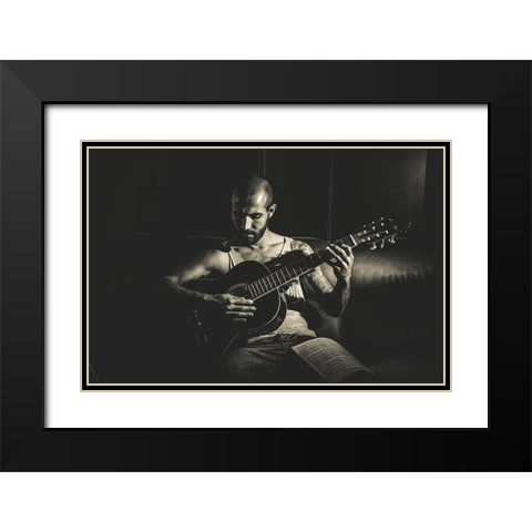 Music Black Modern Wood Framed Art Print with Double Matting by Rodarte, Diego