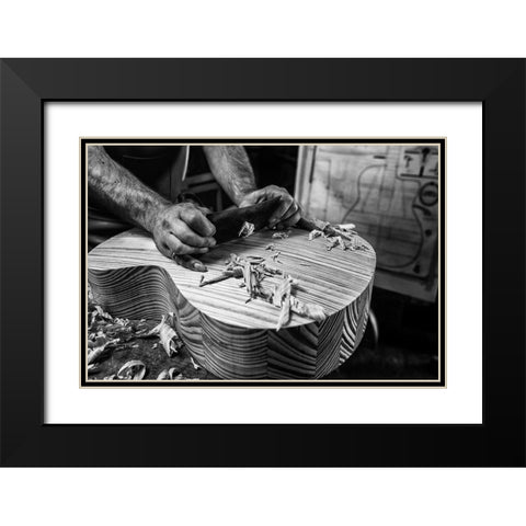 Le Luthier Black Modern Wood Framed Art Print with Double Matting by Allicot, Manu
