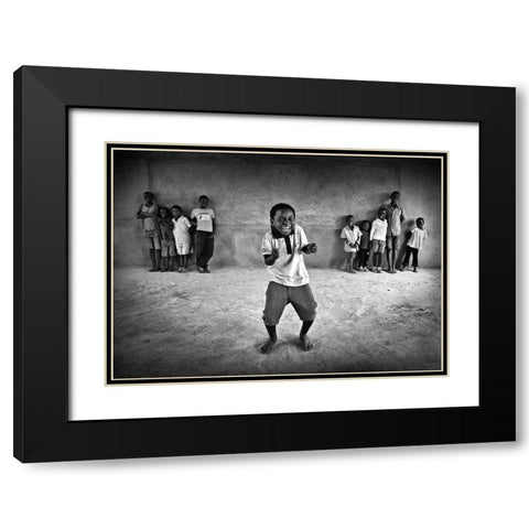 The performer Black Modern Wood Framed Art Print with Double Matting by Apers, Marc