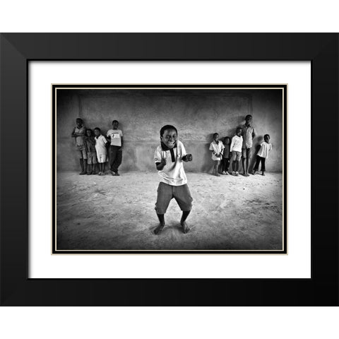 The performer Black Modern Wood Framed Art Print with Double Matting by Apers, Marc