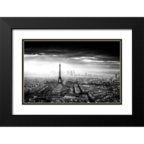 Paris Black Modern Wood Framed Art Print with Double Matting by Marx, Jaco