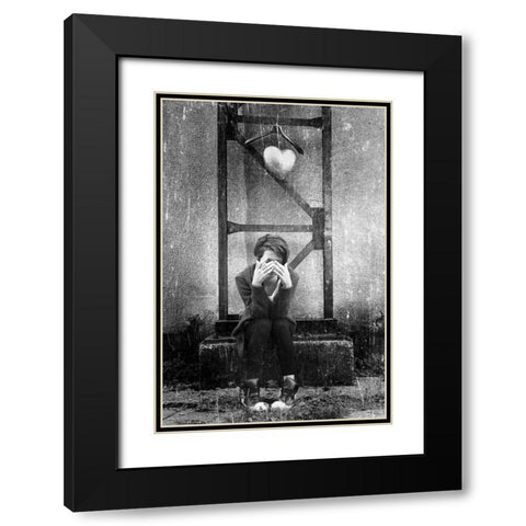 1st love Black Modern Wood Framed Art Print with Double Matting by Dan, Bez