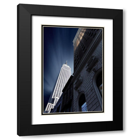 Skyscraper Black Modern Wood Framed Art Print with Double Matting by Del Grosso, Sebastien
