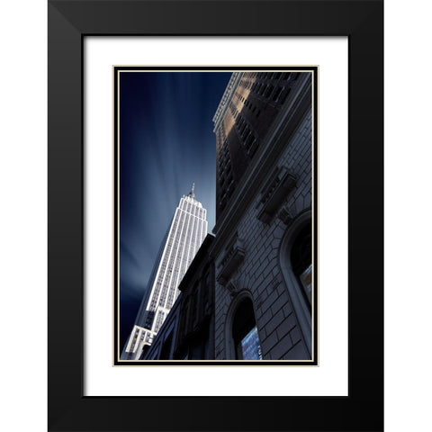 Skyscraper Black Modern Wood Framed Art Print with Double Matting by Del Grosso, Sebastien
