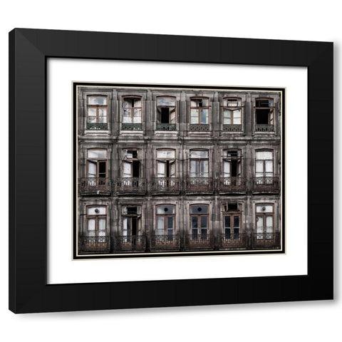 Decay Black Modern Wood Framed Art Print with Double Matting by Osuna, Fran