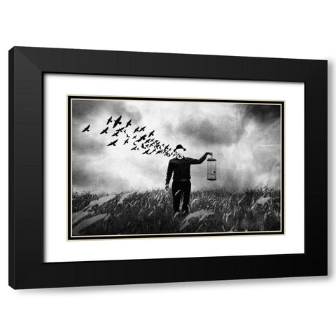 Freedom Black Modern Wood Framed Art Print with Double Matting by Satriani, Jay