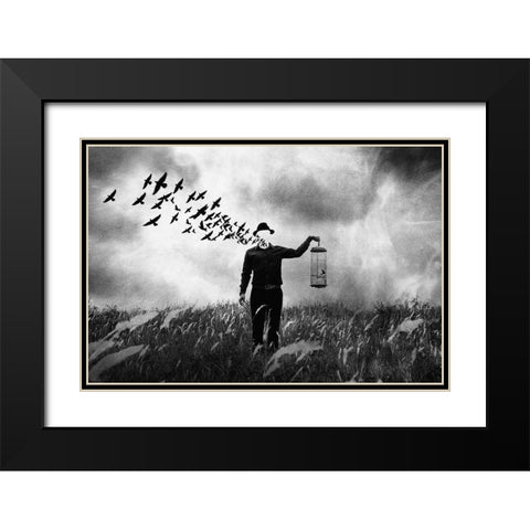 Freedom Black Modern Wood Framed Art Print with Double Matting by Satriani, Jay