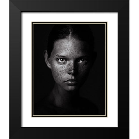 Untitled No 6458 Black Modern Wood Framed Art Print with Double Matting by Rudoi, Danil