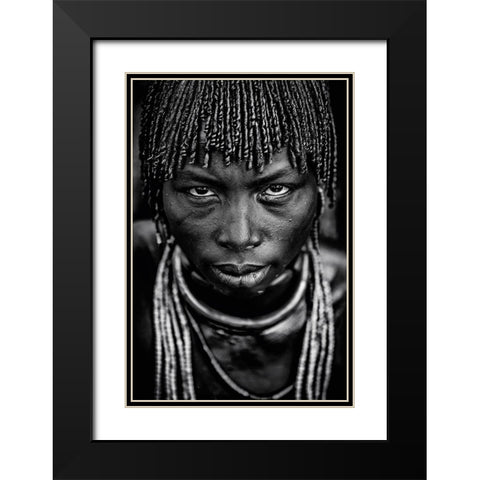 Hamar woman Black Modern Wood Framed Art Print with Double Matting by Vidak, Vedran