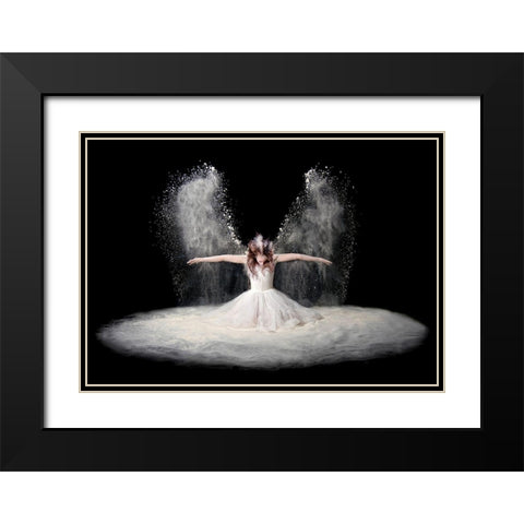 Dust Wings Black Modern Wood Framed Art Print with Double Matting by Pentony Ma, Pauline