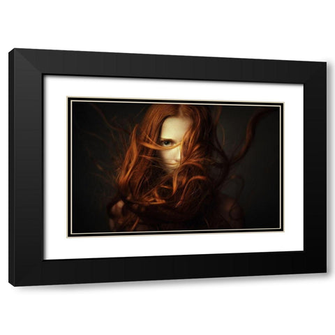 Untitled No 5391 Black Modern Wood Framed Art Print with Double Matting by Ageev, Dmitry