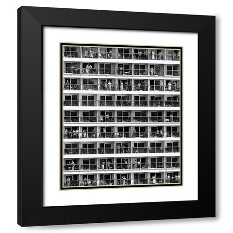 Mass Tourism Black Modern Wood Framed Art Print with Double Matting by Baumann, Franz