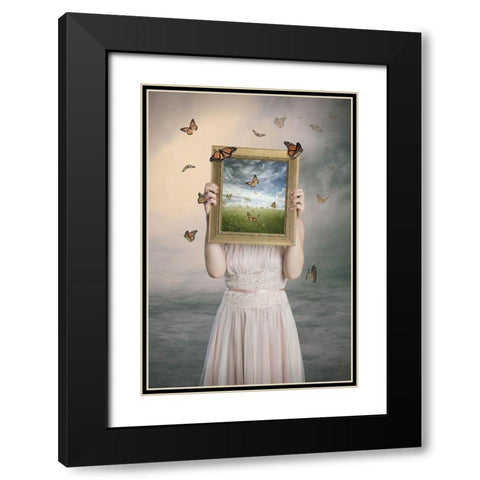 Set them free Black Modern Wood Framed Art Print with Double Matting by Bowen, Baden
