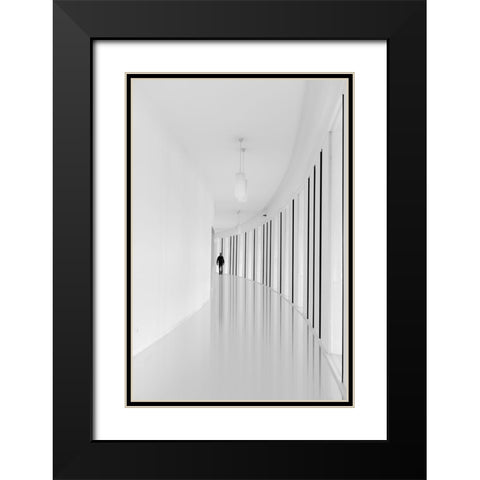 Black strips Black Modern Wood Framed Art Print with Double Matting by Castro, Joao