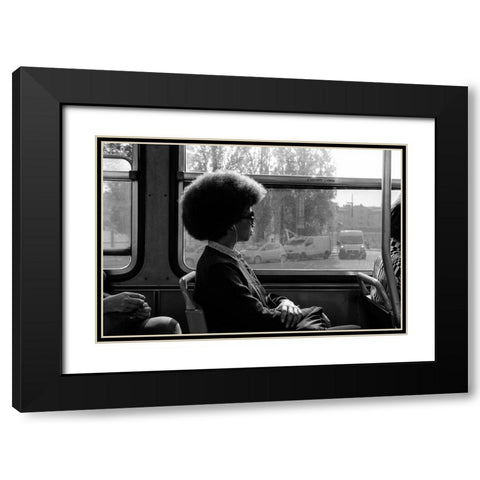 Milano streets Black Modern Wood Framed Art Print with Double Matting by Tonti, Carlo