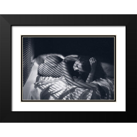 Katrin Black Modern Wood Framed Art Print with Double Matting by Rise, Zachar
