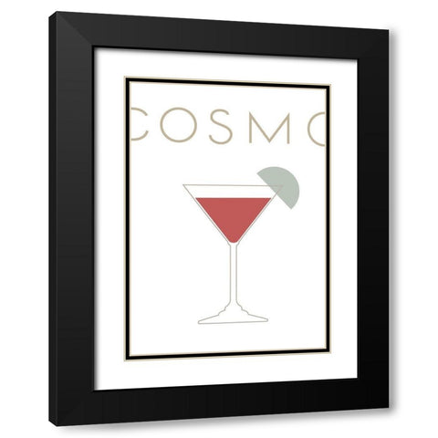 Cosmopolitan Black Modern Wood Framed Art Print with Double Matting by Artographie Studio