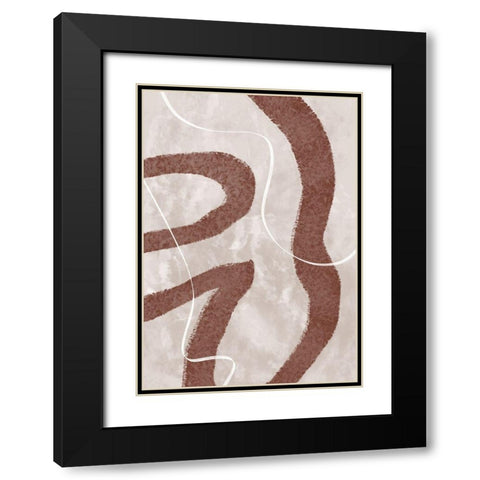 Abstract Fuzz Black Modern Wood Framed Art Print with Double Matting by Artographie Studio
