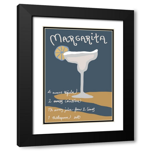 Margarita Black Modern Wood Framed Art Print with Double Matting by Artographie Studio