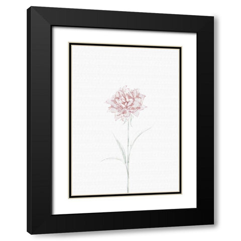 Peony 02 Black Modern Wood Framed Art Print with Double Matting by Artographie Studio