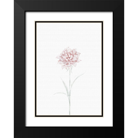 Peony 02 Black Modern Wood Framed Art Print with Double Matting by Artographie Studio