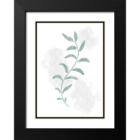 Jazzy Leaves Black Modern Wood Framed Art Print with Double Matting by Artographie Studio