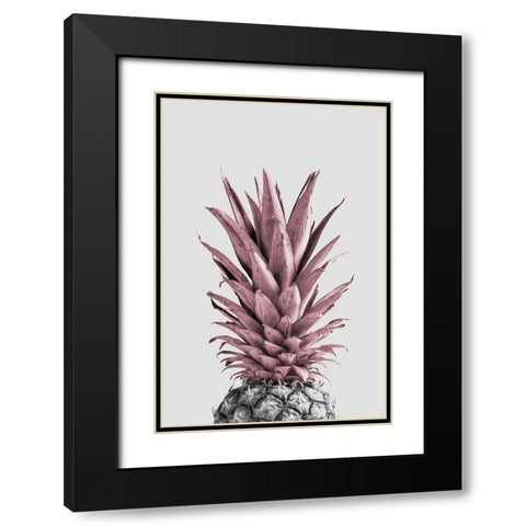 Pineapple Pink 04 Black Modern Wood Framed Art Print with Double Matting by Artographie Studio
