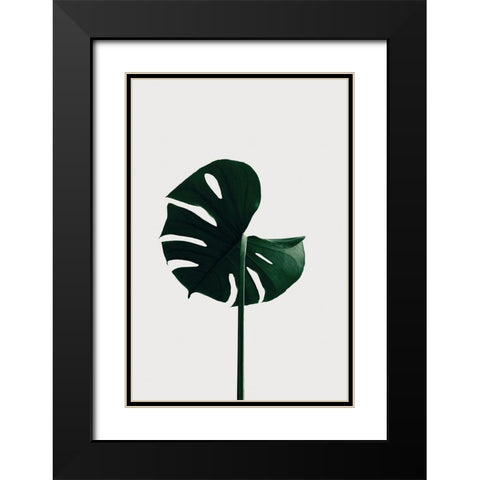 Monstera Natural 06 Black Modern Wood Framed Art Print with Double Matting by Artographie Studio