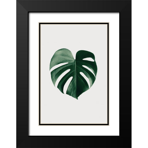 Monstera Natural 24 Black Modern Wood Framed Art Print with Double Matting by Artographie Studio