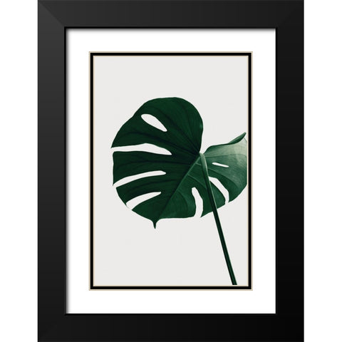 Monstera Natural 33 Black Modern Wood Framed Art Print with Double Matting by Artographie Studio