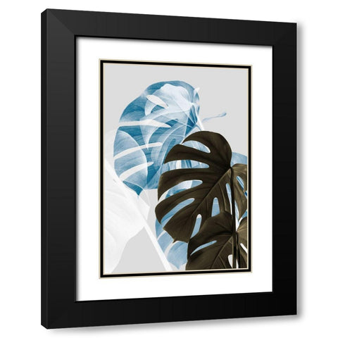 Monstera Creative 02 Black Modern Wood Framed Art Print with Double Matting by Artographie Studio