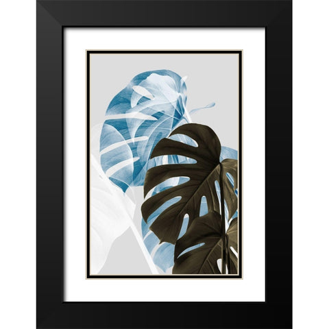 Monstera Creative 02 Black Modern Wood Framed Art Print with Double Matting by Artographie Studio