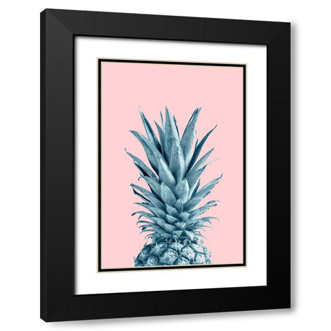Pineapple Pink 06 Black Modern Wood Framed Art Print with Double Matting by Artographie Studio